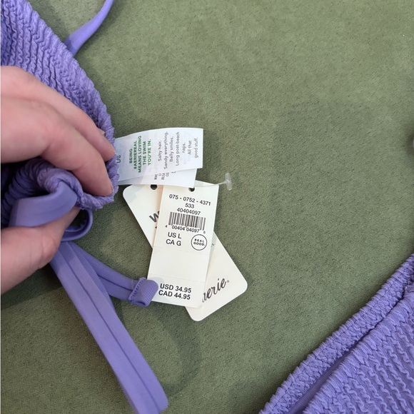 NWT Aerie Purple Ribbed Bikini Set - Picture 2 of 3